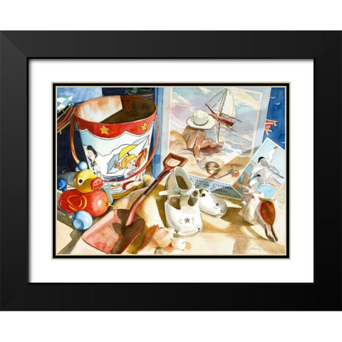 Lazy Daze Black Modern Wood Framed Art Print with Double Matting by Koenig, Judy