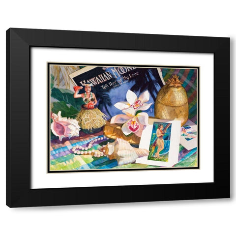 Hawaiian Moonlight Black Modern Wood Framed Art Print with Double Matting by Koenig, Judy