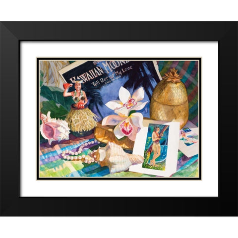 Hawaiian Moonlight Black Modern Wood Framed Art Print with Double Matting by Koenig, Judy