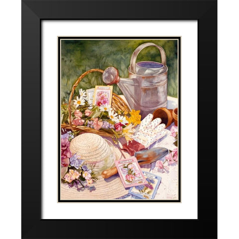 Spring Garden Black Modern Wood Framed Art Print with Double Matting by Koenig, Judy