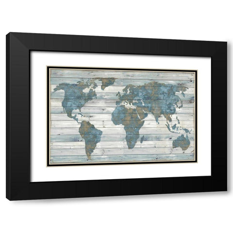 World on Wood Black Modern Wood Framed Art Print with Double Matting by MacDowell, Jamie