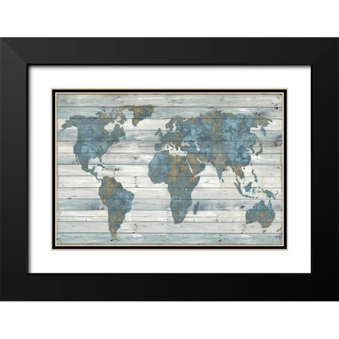 World on Wood Black Modern Wood Framed Art Print with Double Matting by MacDowell, Jamie