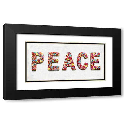 Floral Peace Black Modern Wood Framed Art Print with Double Matting by MacDowell, Jamie