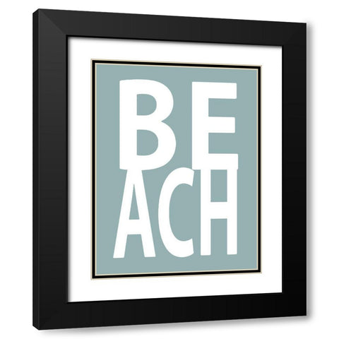 Beach Aqua Black Modern Wood Framed Art Print with Double Matting by MacDowell, Jamie