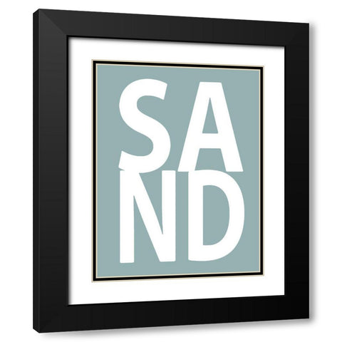 Sand Aqua Black Modern Wood Framed Art Print with Double Matting by MacDowell, Jamie