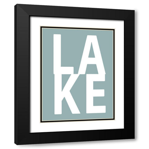 Lake Aqua Black Modern Wood Framed Art Print with Double Matting by MacDowell, Jamie