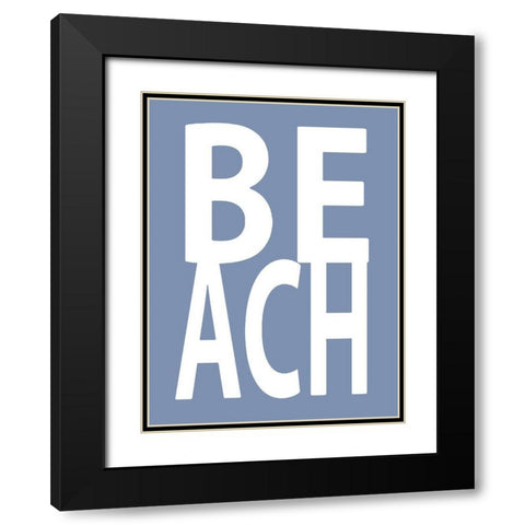 Beach Blue Black Modern Wood Framed Art Print with Double Matting by MacDowell, Jamie