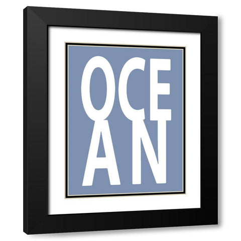 Ocean Blue Black Modern Wood Framed Art Print with Double Matting by MacDowell, Jamie