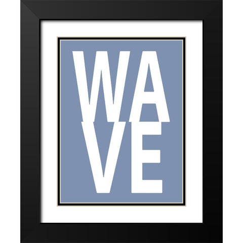 Wave Blue Black Modern Wood Framed Art Print with Double Matting by MacDowell, Jamie