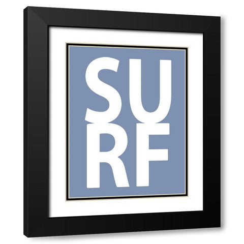 Surf Blue Black Modern Wood Framed Art Print with Double Matting by MacDowell, Jamie