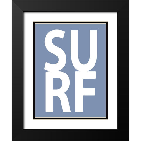 Surf Blue Black Modern Wood Framed Art Print with Double Matting by MacDowell, Jamie