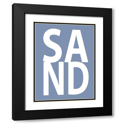 Sand Blue Black Modern Wood Framed Art Print with Double Matting by MacDowell, Jamie