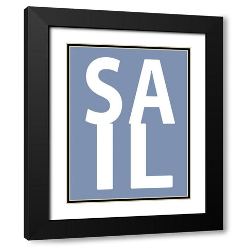 Sail Blue Black Modern Wood Framed Art Print with Double Matting by MacDowell, Jamie