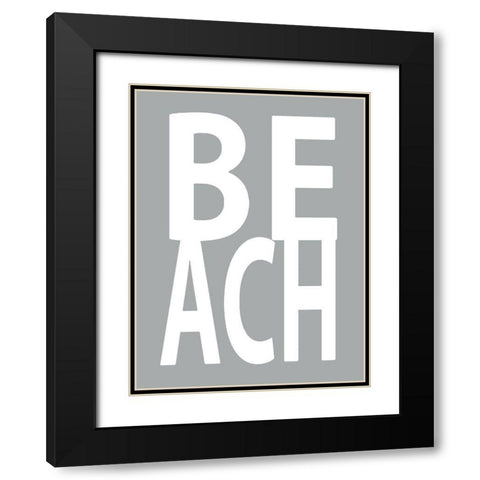 Beach Gray Black Modern Wood Framed Art Print with Double Matting by MacDowell, Jamie