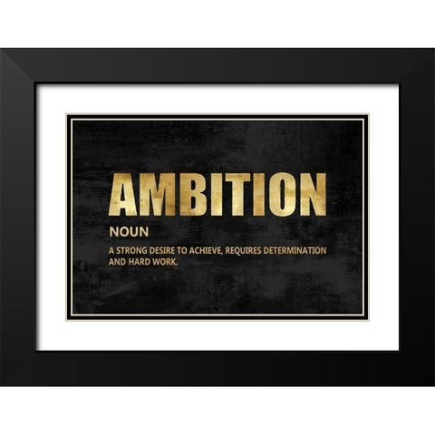 Ambition in Gold Black Modern Wood Framed Art Print with Double Matting by MacDowell, Jamie