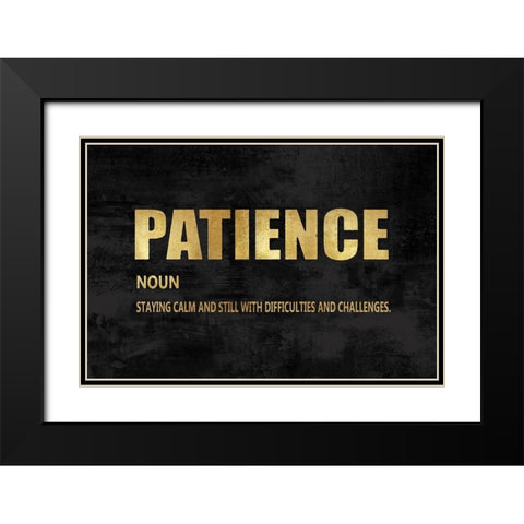 Patience in Gold Black Modern Wood Framed Art Print with Double Matting by MacDowell, Jamie