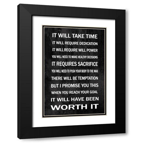 Worth It on Black Black Modern Wood Framed Art Print with Double Matting by MacDowell, Jamie