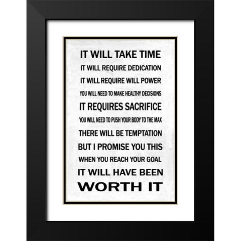 Worth It  Black Modern Wood Framed Art Print with Double Matting by MacDowell, Jamie