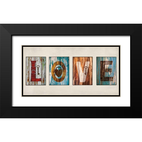 LOVE Black Modern Wood Framed Art Print with Double Matting by Macdowell, Janie