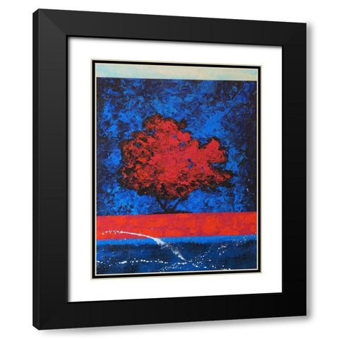 Red Tree Black Modern Wood Framed Art Print with Double Matting by Foster, Joseph Marshal