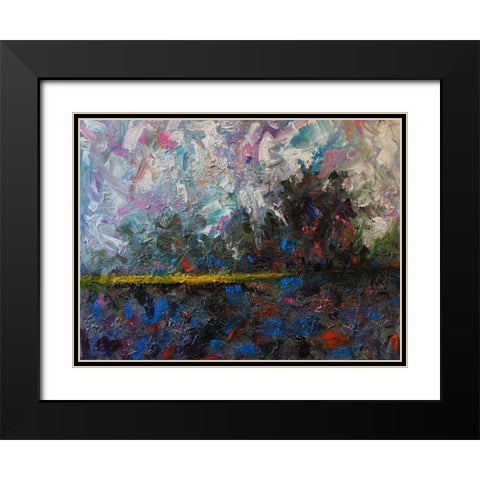 Golden Pond Black Modern Wood Framed Art Print with Double Matting by Foster, Joseph Marshal