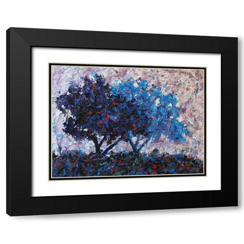 Blue Trees Black Modern Wood Framed Art Print with Double Matting by Foster, Joseph Marshal