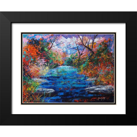Pond Black Modern Wood Framed Art Print with Double Matting by Foster, Joseph Marshal