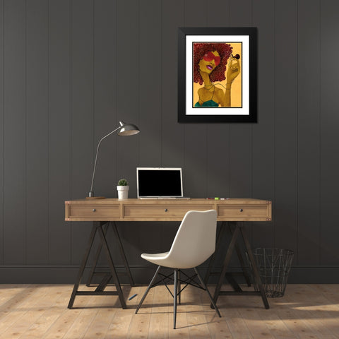 Black Widow Black Modern Wood Framed Art Print with Double Matting by Goddess, Jami