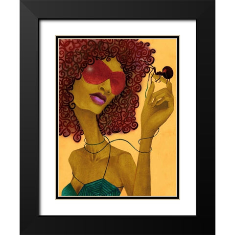 Black Widow Black Modern Wood Framed Art Print with Double Matting by Goddess, Jami