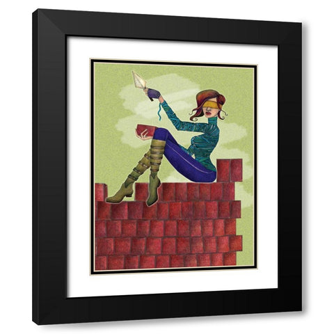 Build It Up Black Modern Wood Framed Art Print with Double Matting by Goddess, Jami