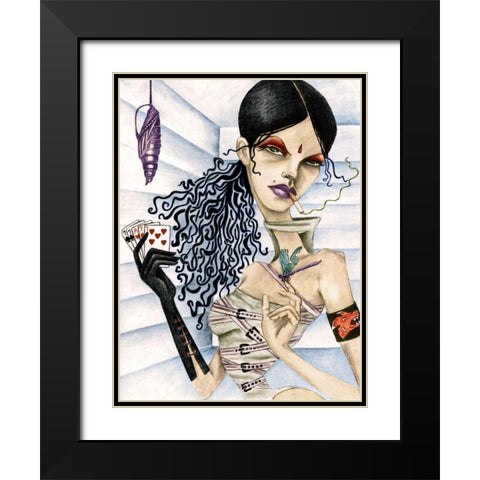 Cassandra Black Modern Wood Framed Art Print with Double Matting by Goddess, Jami
