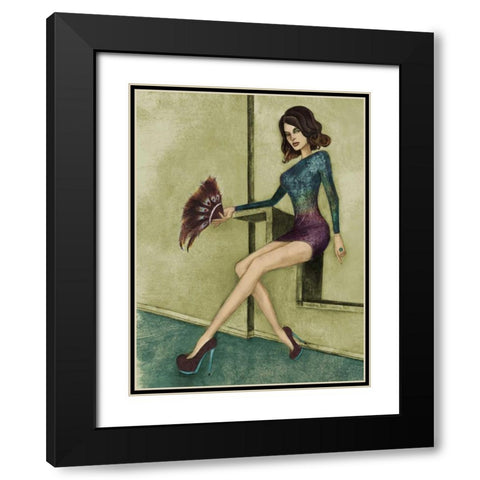 Danielle Black Modern Wood Framed Art Print with Double Matting by Goddess, Jami