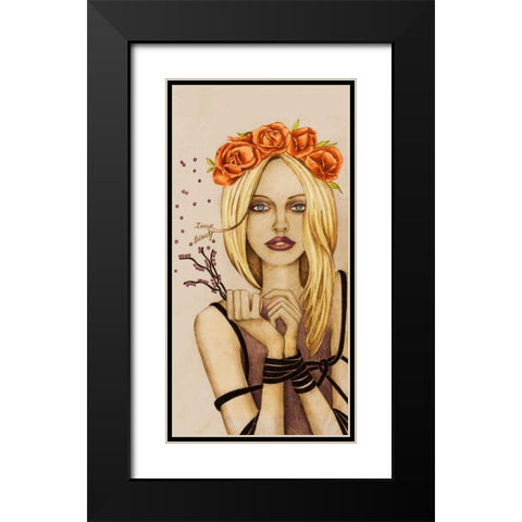 Inner Beauty Black Modern Wood Framed Art Print with Double Matting by Goddess, Jami