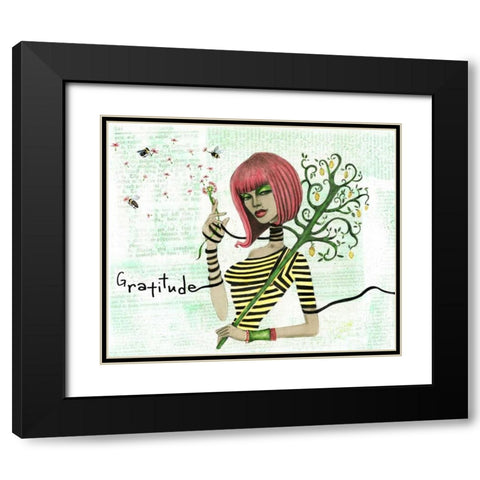 Lemon Black Modern Wood Framed Art Print with Double Matting by Goddess, Jami