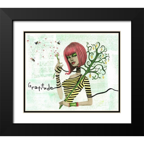 Lemon Black Modern Wood Framed Art Print with Double Matting by Goddess, Jami