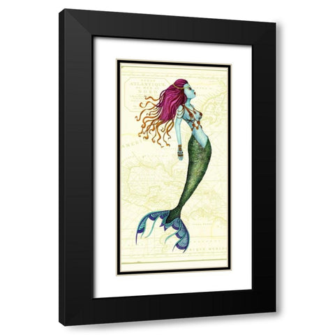 Mermaid II Black Modern Wood Framed Art Print with Double Matting by Goddess, Jami