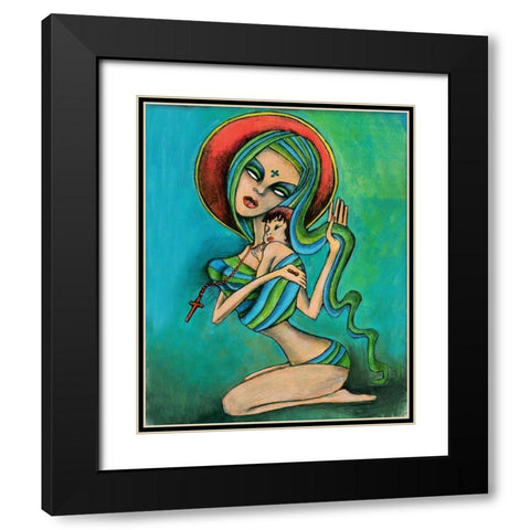 Mother and Daughter Black Modern Wood Framed Art Print with Double Matting by Goddess, Jami