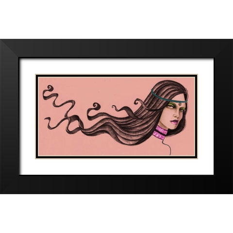 Pink Soul I Black Modern Wood Framed Art Print with Double Matting by Goddess, Jami