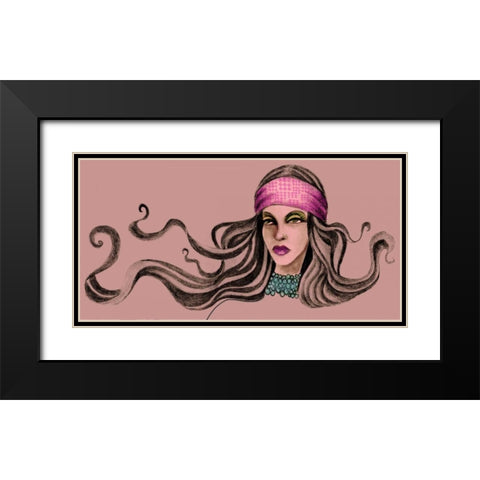 Pink Soul II Black Modern Wood Framed Art Print with Double Matting by Goddess, Jami