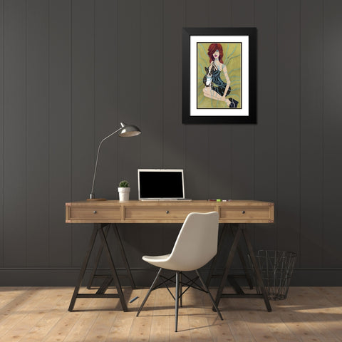 Ruca Black Modern Wood Framed Art Print with Double Matting by Goddess, Jami