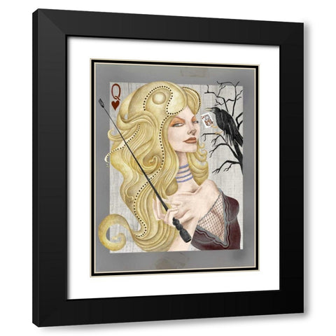 Summer Black Modern Wood Framed Art Print with Double Matting by Goddess, Jami