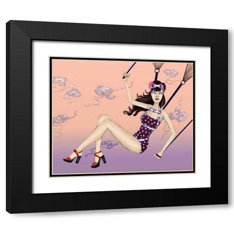 Susie Black Modern Wood Framed Art Print with Double Matting by Goddess, Jami