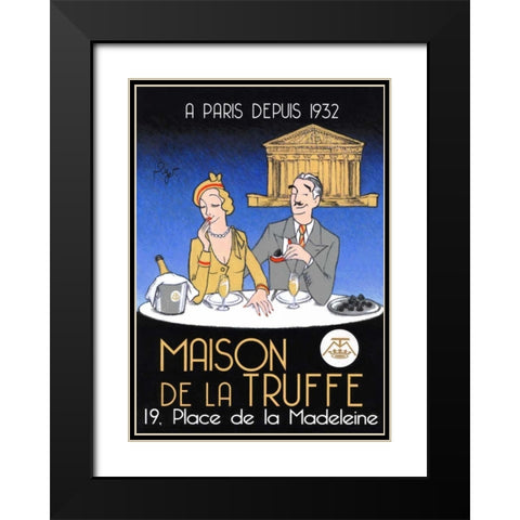 Diamant noir Black Modern Wood Framed Art Print with Double Matting by Got, Jean-Pierre