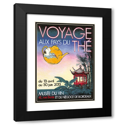 Voyage aux pays des thes Black Modern Wood Framed Art Print with Double Matting by Got, Jean-Pierre