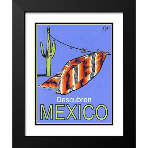 Descubren Mexico Black Modern Wood Framed Art Print with Double Matting by Got, Jean Pierre