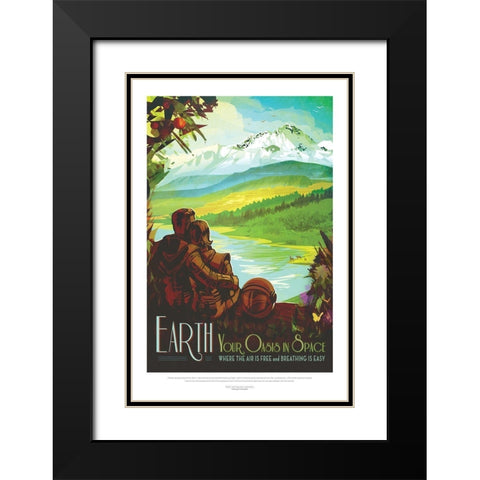 Earth- Your Oasis In Space Black Modern Wood Framed Art Print with Double Matting by JPL