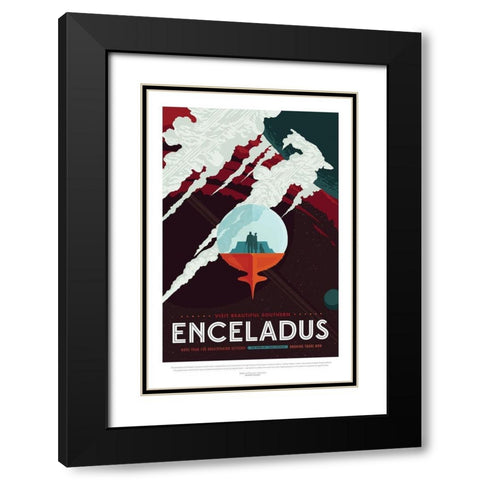 Enceladus Black Modern Wood Framed Art Print with Double Matting by JPL