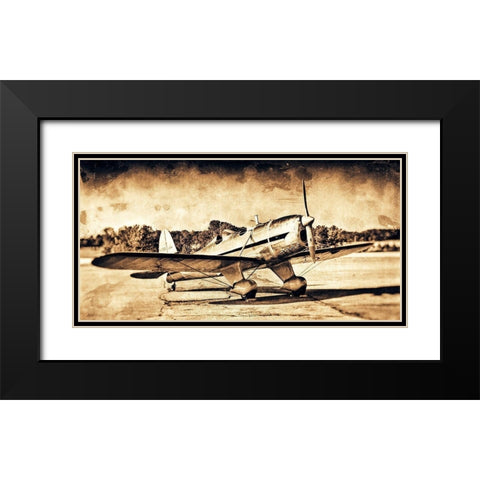Mono Plane I Black Modern Wood Framed Art Print with Double Matting by Slemp, John