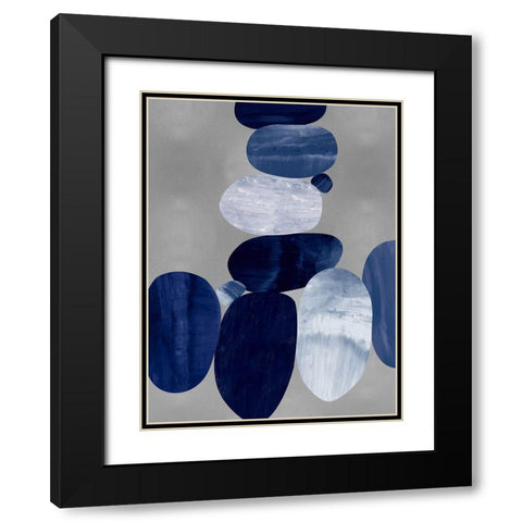 Connected on Silver I Black Modern Wood Framed Art Print with Double Matting by Thompson, Justin