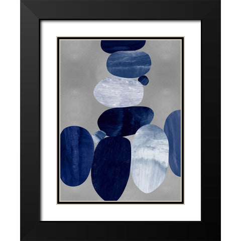 Connected on Silver I Black Modern Wood Framed Art Print with Double Matting by Thompson, Justin